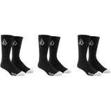 Volcom Full Stone 3-Pack Socks - Black