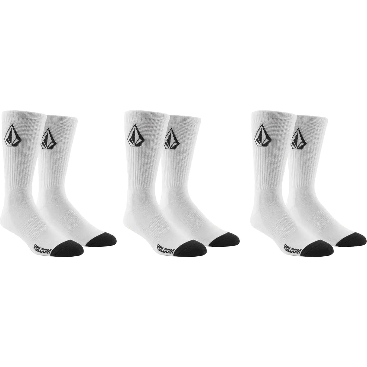 Volcom Full Stone 3-Pack Socks - White