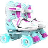 Yvolution Neon Combo 2-In-1 Adjustable Roller Skates - Teal/Pink (UK 2 - UK 5)