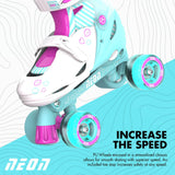 Yvolution Neon Combo 2-In-1 Adjustable Roller Skates - Teal/Pink (UK 2 - UK 5)