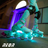 Yvolution Neon Combo 2-In-1 Adjustable Roller Skates - Teal/Pink (UK 2 - UK 5)