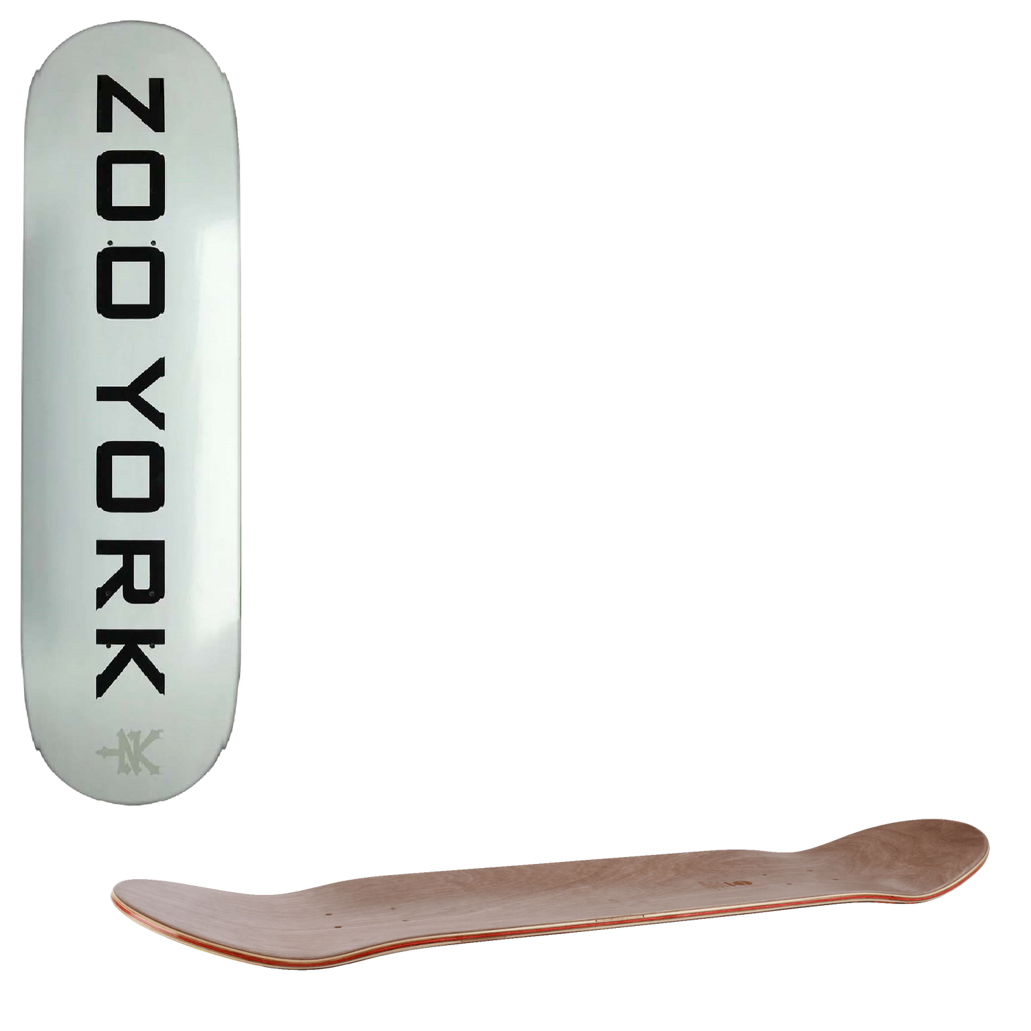 Zoo York OG 95 Logo Block Skateboard Deck - White  8''