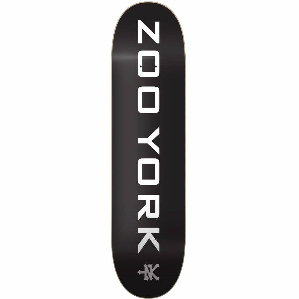 Zoo York OG 95 Logo Block Skateboard Deck - Black/White/Grey 7.75"