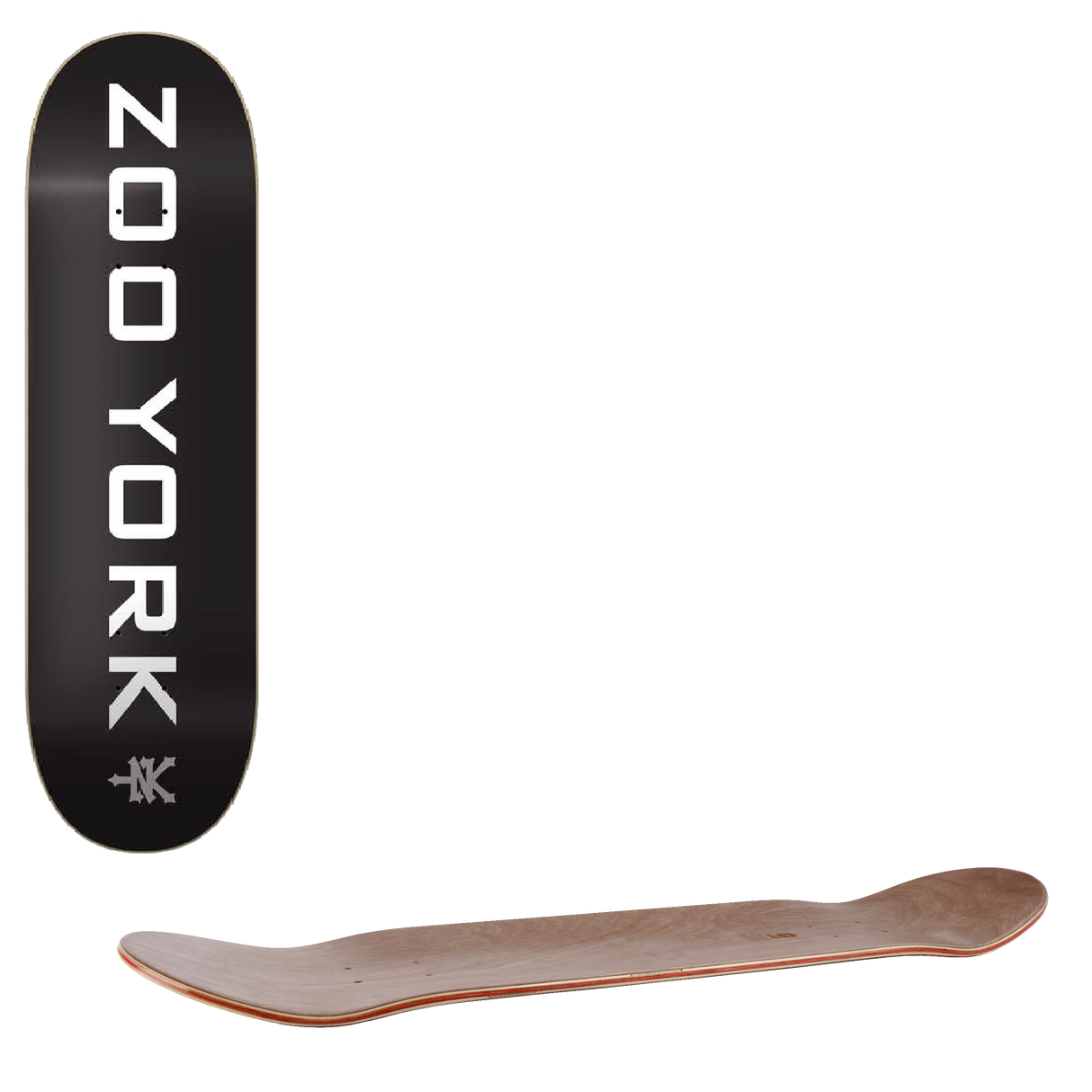 Zoo York OG 95 Logo Block Skateboard Deck - Black/White/Grey 7.75"