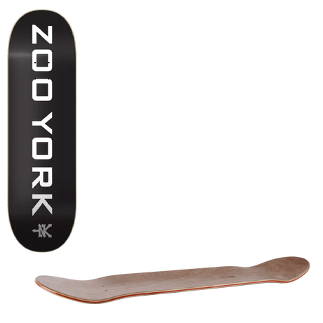 Zoo York OG 95 Logo Block Skateboard Deck - Black/White/Grey 8"
