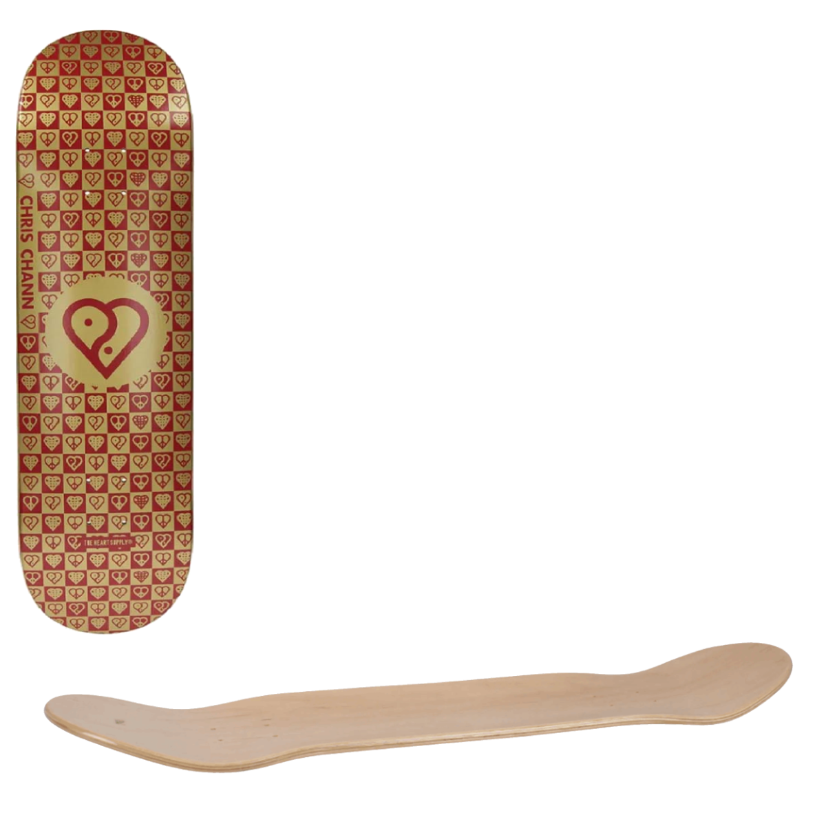 The Heart Supply Chris Chann Trinity Gold Foil w/ Raised Ink Skateboard Deck 8"