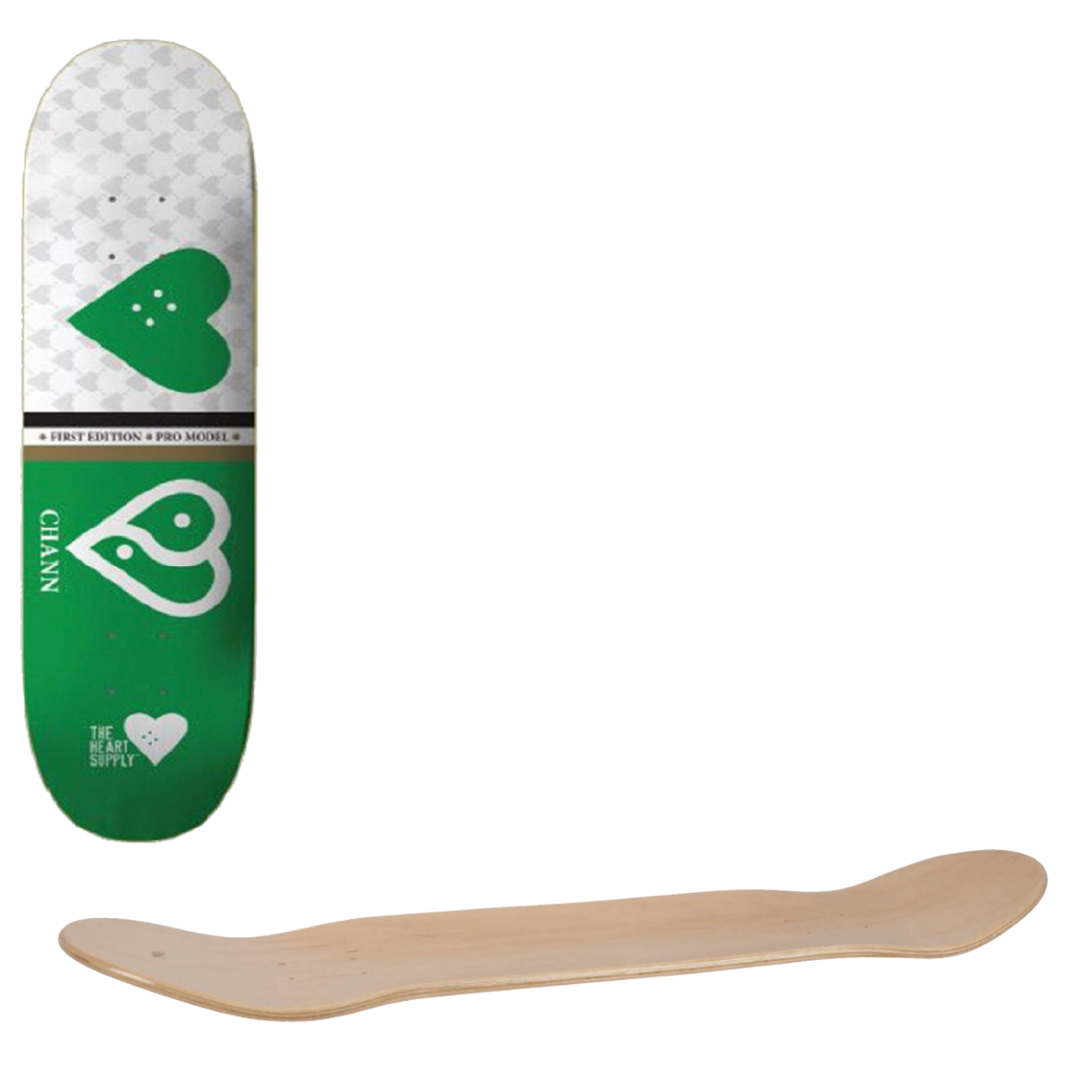 The Heart Supply Chris Chann Society Skateboard Deck - Green 7.75''