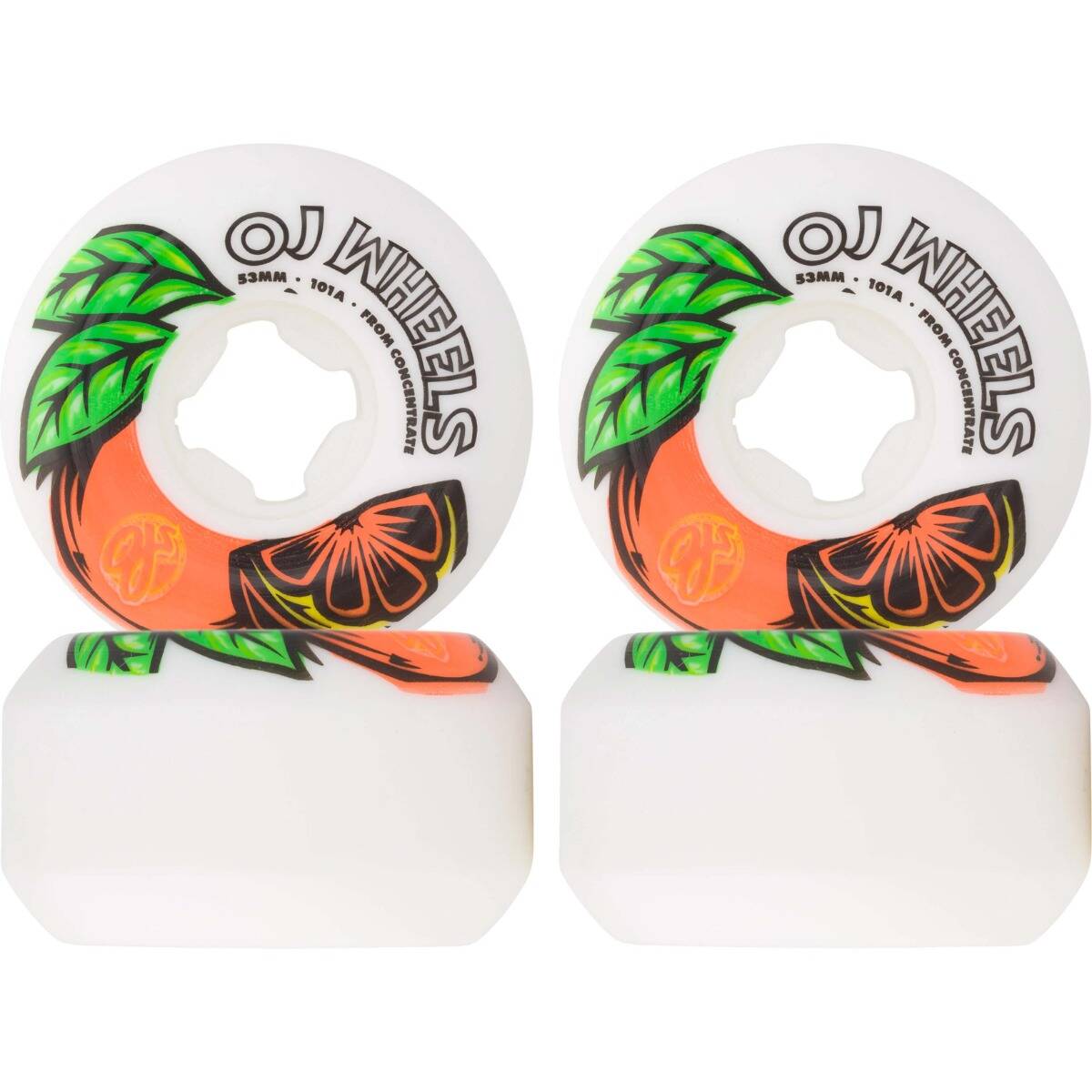 OJ From Concentrate Hardline Skateboard Wheels - White 53mm